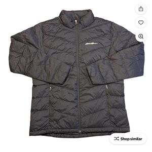 Down puffer Eddie Bauer women’s long 2XL hooded coat with two front zip pockets